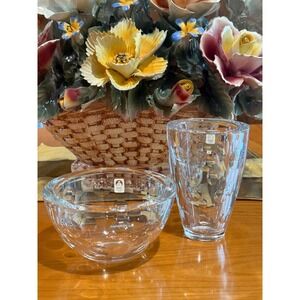 Sasaki Crystal Bowl & Vase Set 24%‎ Lead Crystal Elegant Home Decor
